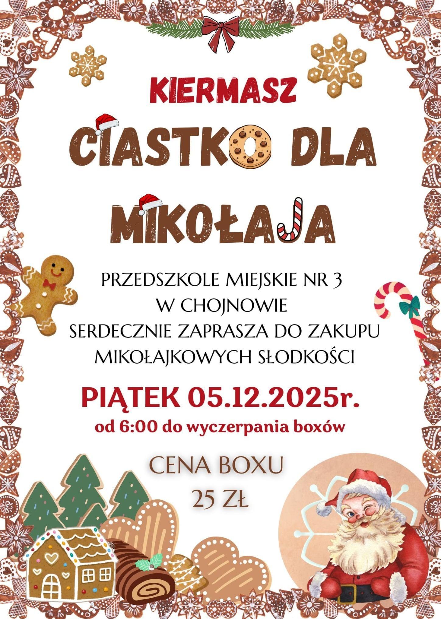 Plakat dotyczący kiermaszu ciast