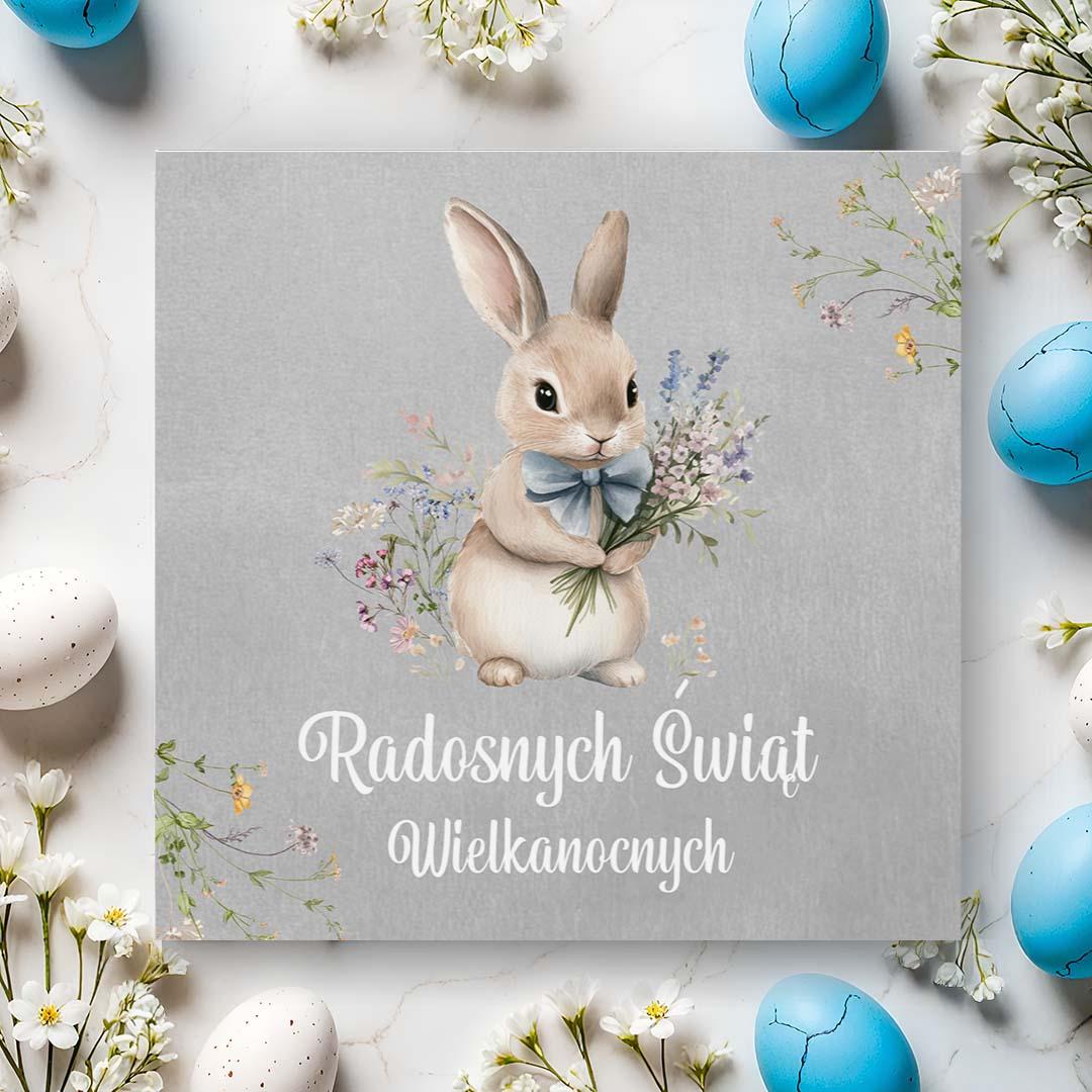 Kartka z motywem królika wielkanocnego