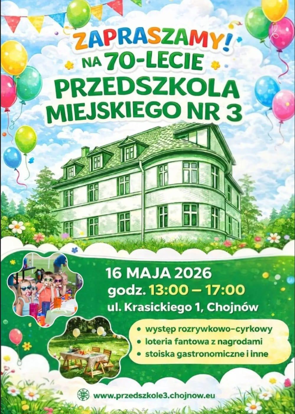 Plakat dotyczący obchodów 70-lecia placówki